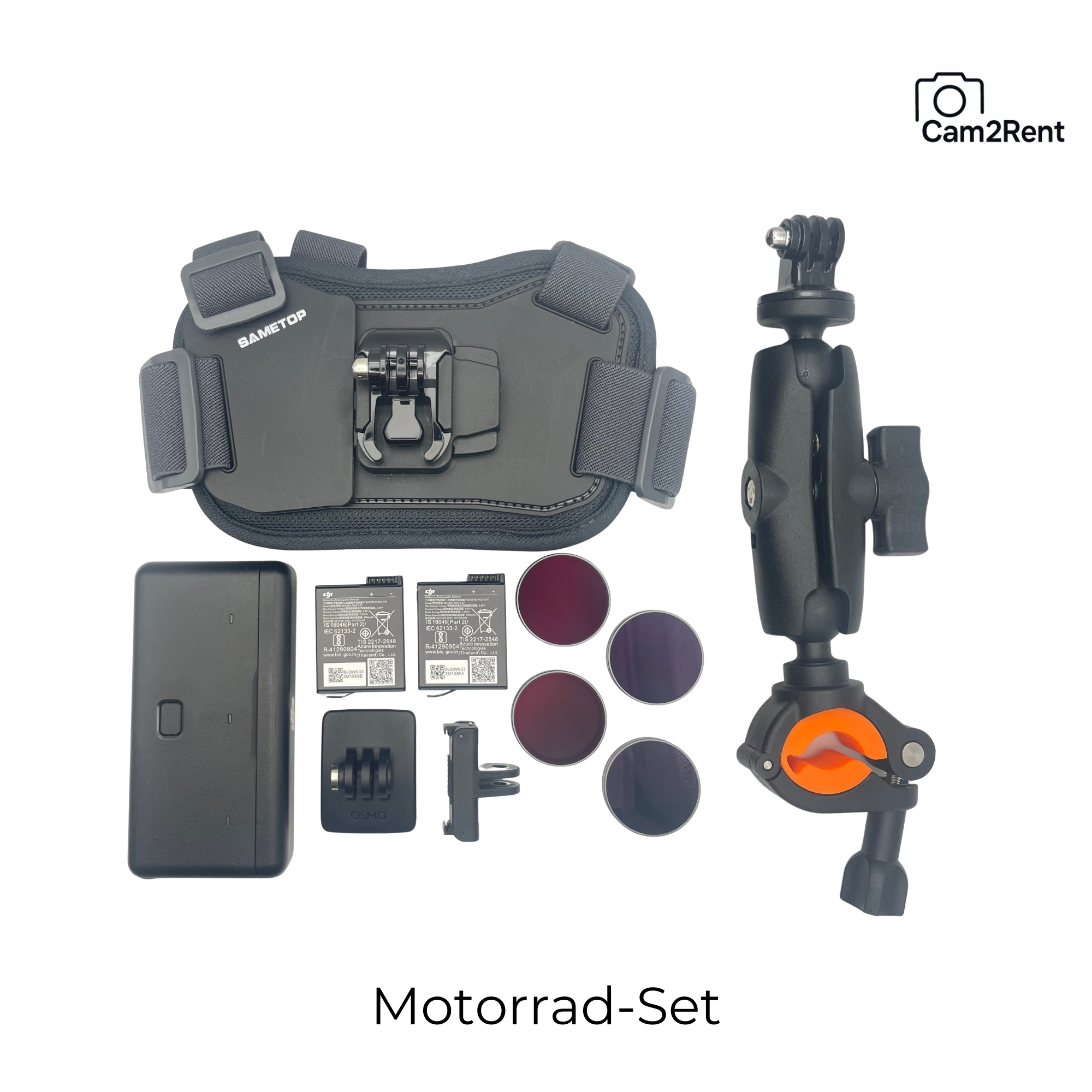 Motorrad Set mit Helmhalterung für DJI Osmo Action 5 Pro